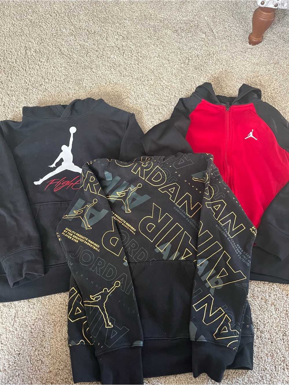 Jordan Black & Red Kids Hoodie Set